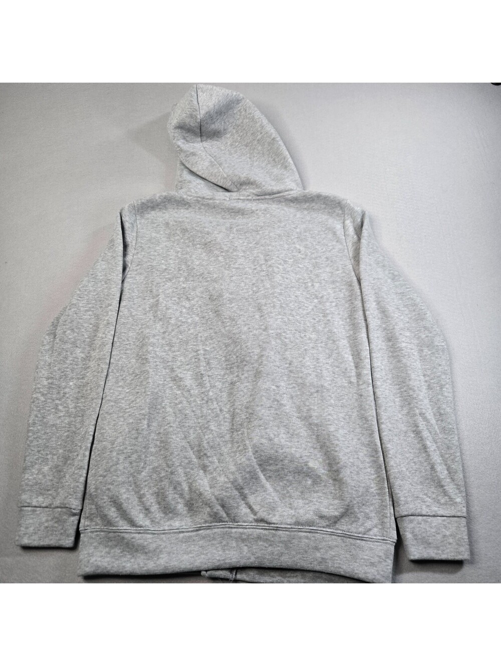 BeLuyi Hoodie Womens Sz M Gray Asymmetrical Side Zip Fleece Jacket Anchor Patch - Picture 8 of 9